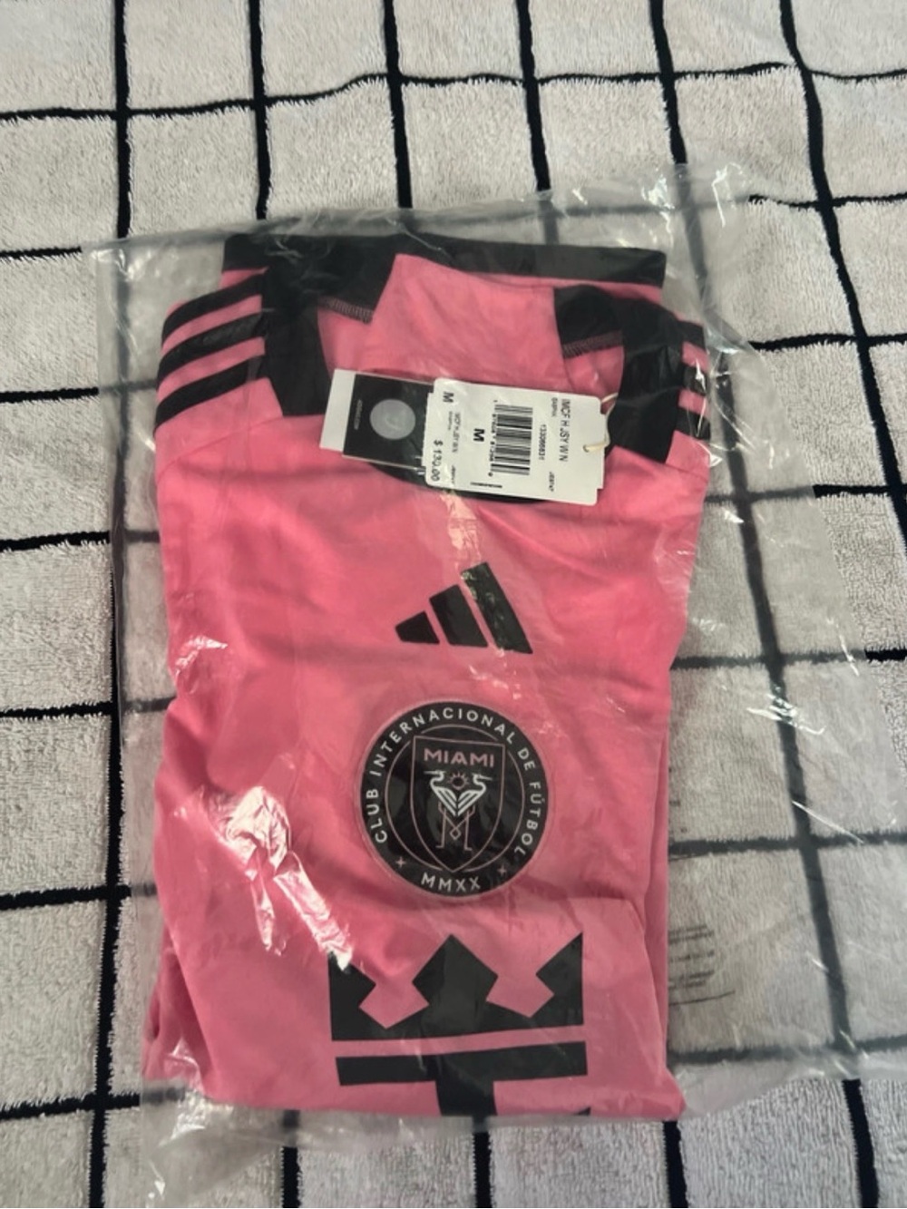 adidas Pink Messi Soccer Jersey with Black Accents - Miami Crest - Picture 3 of 3